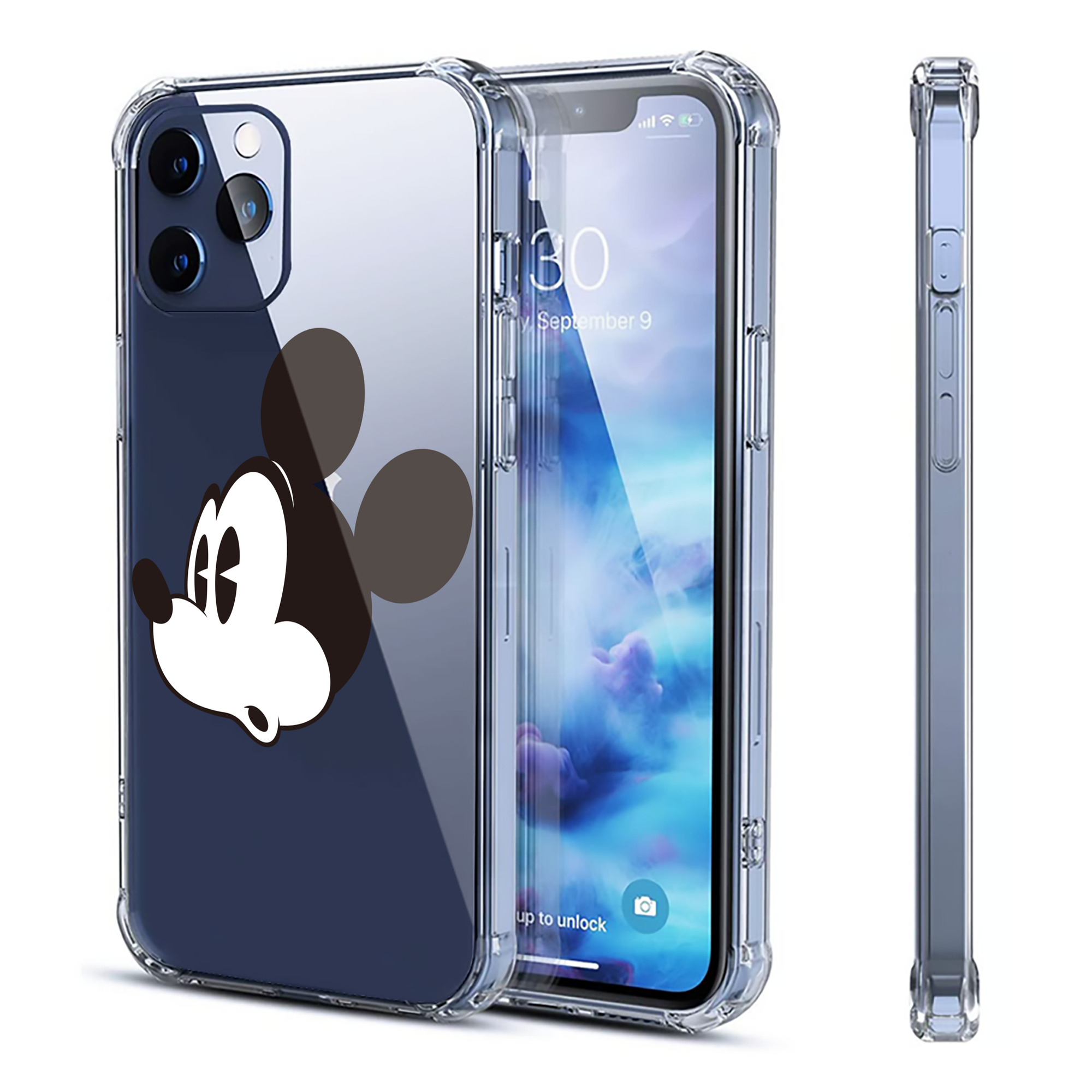 （画像用） ミッキーマウス Mickey Mouse 【iPhone 12シリーズ対応】透明スマホケース（クリアソフトケース）
